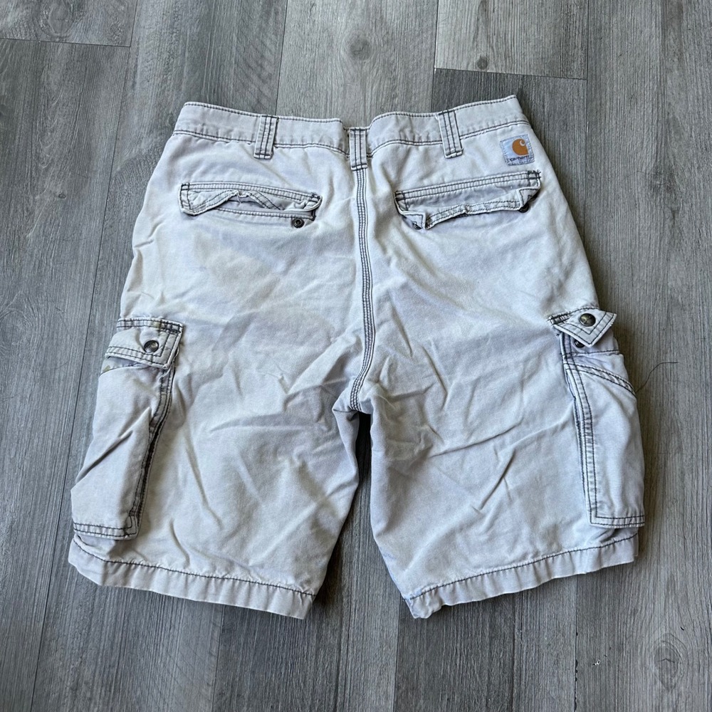 Carhartt Relaxed Fit Light Gray Cargo Shorts Men's 33 Work Utility Pockets